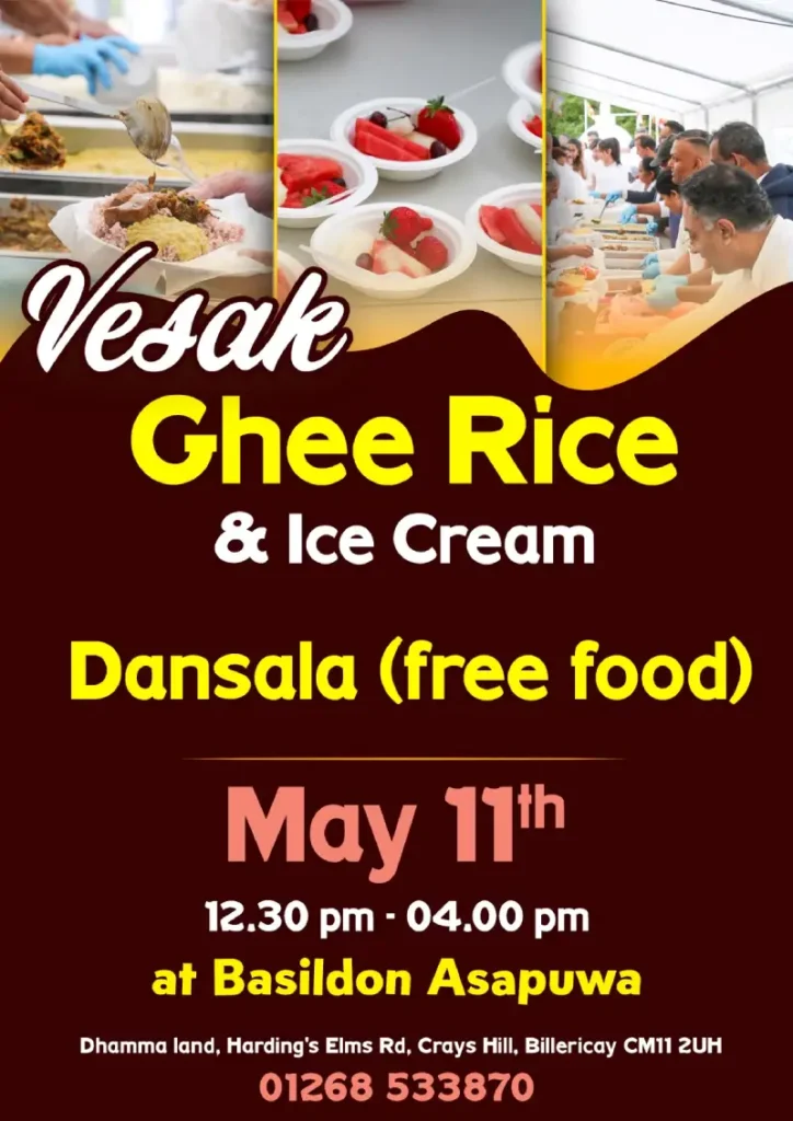 Vesak Chee Rice & Rice Cream Dansala (Free food)